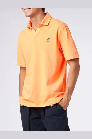 MC2 SAINT BARTH Man Orange Cotton Jersey Polo