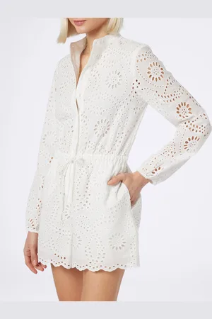 MC2 SAINT BARTH Woman Sangallo Lace Cotton Playsuit Julian