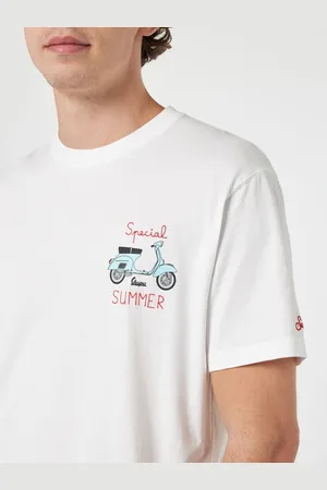MC2 SAINT BARTH Man T-shirt With Vespa Placed Print And Embroidery Vespa Special Edition