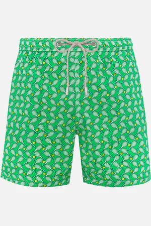 MC2 SAINT BARTH Man Lightweight Fabric Swim-shorts Lighting Micro Fantasy With Tennis Print