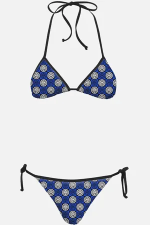 MC2 SAINT BARTH Woman Triangle Bikini Maleah With Inter Logo Print Inter Special Edition