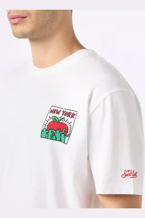 MC2 SAINT BARTH Man Cotton T-shirt With Keith Haring Design Front And Back Print Keith Haring Special Edition