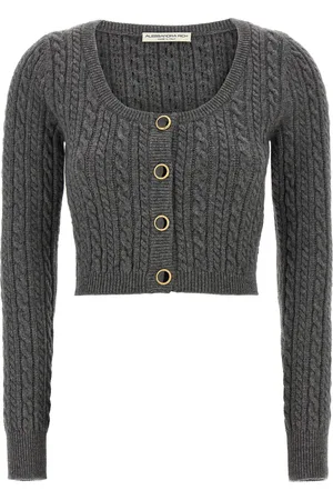 Alessandra Rich Cropped Wool Cardigan