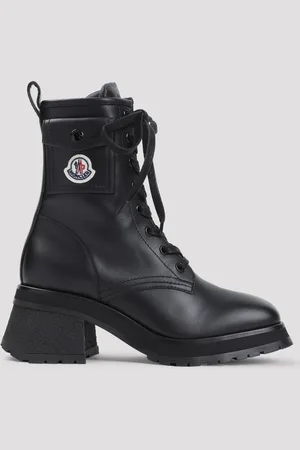 Moncler Gigi Lace-up Leather Ankle Boots