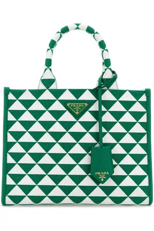 Prada Embroidered Fabric Small Symbole Shopping Bag