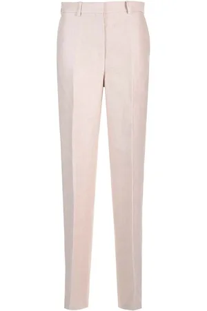 THEORY High-waisted Trousers In Linen Twill