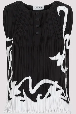 Lanvin Sleeveless Pleated Top