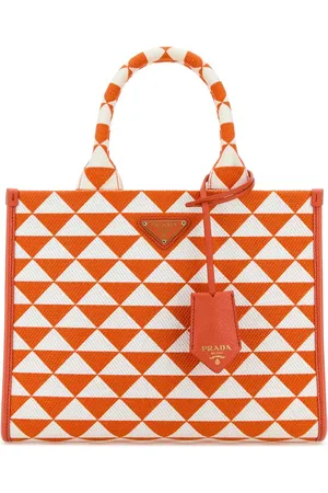 Prada Embroidered Fabric Small Symbole Shopping Bag
