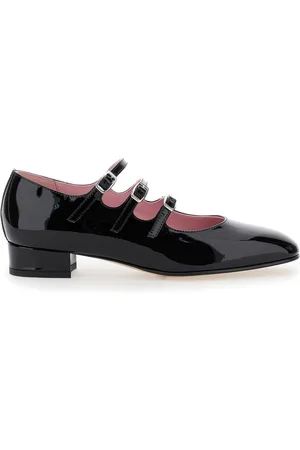 Carel Kina Mary Janes With Straps And Block Heel In Patent Leather Woman