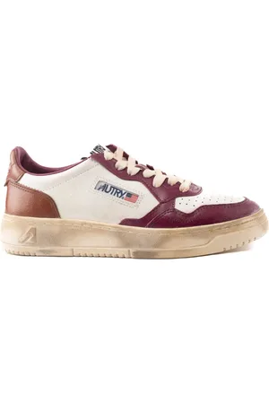 Autry Medalist Low Super Vintage Sneakers In White/purple Leather