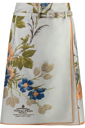 Prada Printed Silk Skirt
