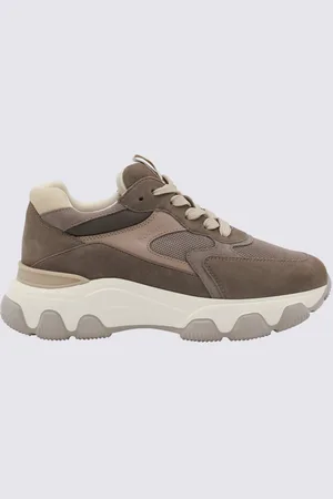 Hogan Brown Leather Blend Sneakers