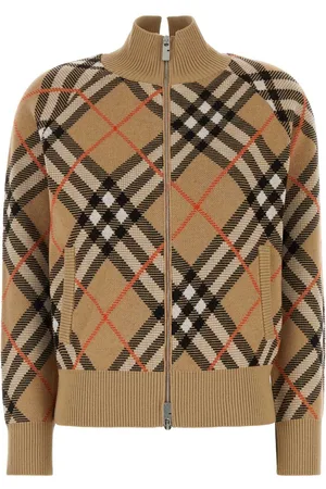 Burberry Check Beige Wool Sweater