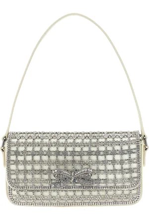 Self-Portrait Champagne Crystal Baguette Shoulder Bag