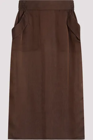 Saint Laurent Silk Midi Skirt