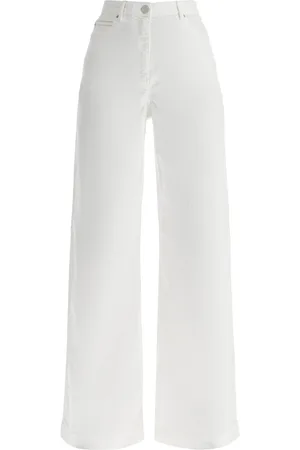 Pinko Wide Leg Twill Trousers In Italian