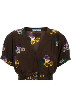 Prada Printed Poly Pongee Crop-top