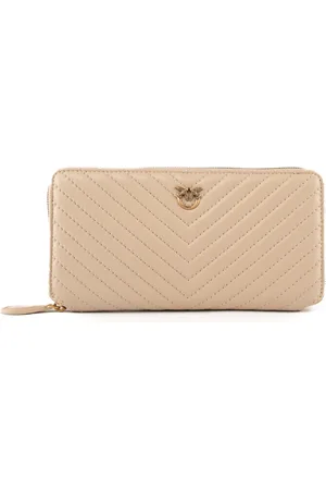 Pinko Ryder Zip Wallet In Chevron Nappa