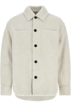 Bottega Veneta Chalk Shearling Oversize Shirt