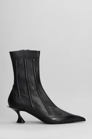 MUGLER Low Heels Ankle Boots In Leather