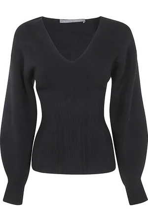 Alberta Ferretti Viscose Stretch V Neck Sweater