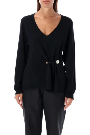 Serafini V-neck Brooch Sweater