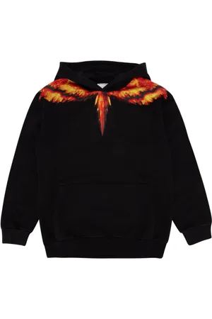MARCELO BURLON Colordust Wings Over Hoodie Black Red