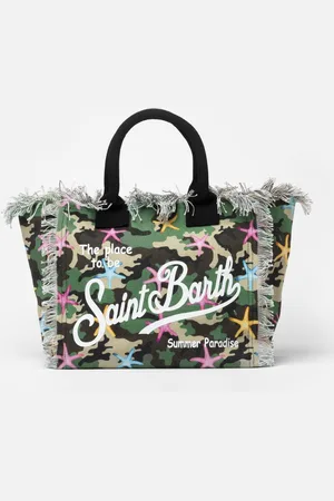 MC2 SAINT BARTH Camouflage Starfish Cotton Canvas Vanity Tote Bag