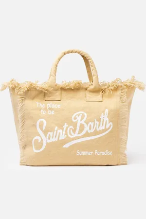 MC2 SAINT BARTH Beige Cotton Canvas Vanity Tote Bag