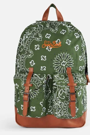 MC2 SAINT BARTH Canvas Backpack Cody With Green Bandanna Print