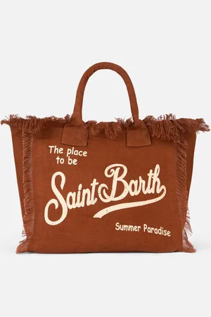 MC2 SAINT BARTH Vanity Linen Tote Bag With Saint Barth Logo