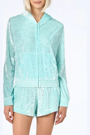 MC2 SAINT BARTH Woman Water Chenille Zipped Hoodie Jasmine