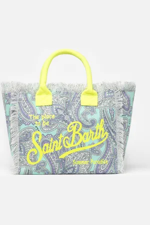 MC2 SAINT BARTH Cotton Canvas Tote Bag With Paisley Print