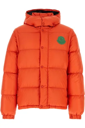 Moncler Orange Nylon Cyclone Down Jacket