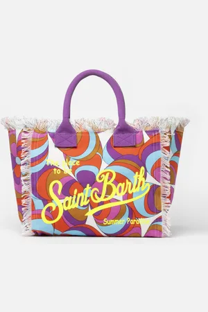 MC2 SAINT BARTH Cotton Canvas Vanity Tote Bag With Daisy Print