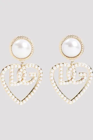 Dolce & Gabbana Heart Pendant Logo Earrings