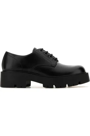 Prada Black Leather Lace-up Shoes