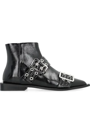 Ganni Faux Leather Ankle Boots