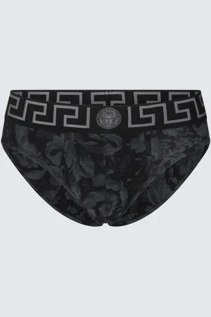 VERSACE Black And Grey Cotton Briefs