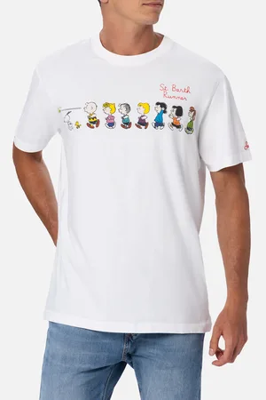 MC2 SAINT BARTH Man Cotton T-shirt With Peanuts Print And Embroidery Snoopy Peanuts Special Edition