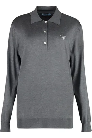 Prada Long Sleeve Knit Polo Shirt