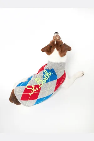MC2 SAINT BARTH Dog Sweater With Argyle Print