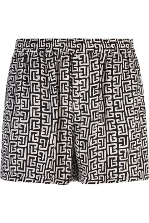 Balmain Shorts With Monogram Motif
