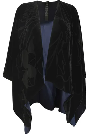 Giorgio Armani Floral Print Open Front Cape