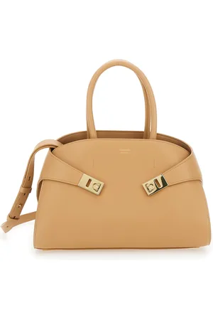 Salvatore Ferragamo Hug Small Handbag With Logo And Gancini Buckle In Leather Woman