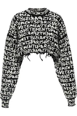 Vetements Paris Monogram Cropped Sweater