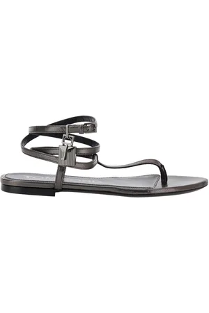 Tom Ford Low Sandal With Padlock In Leather Woman