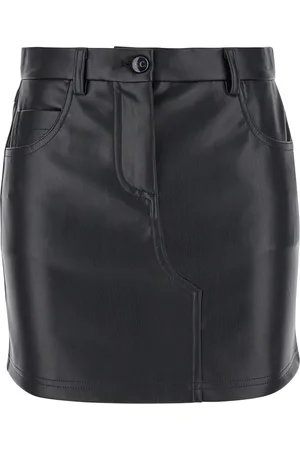 SEMICOUTURE Five-pocket Mini-skirt In Eco Leather Woman