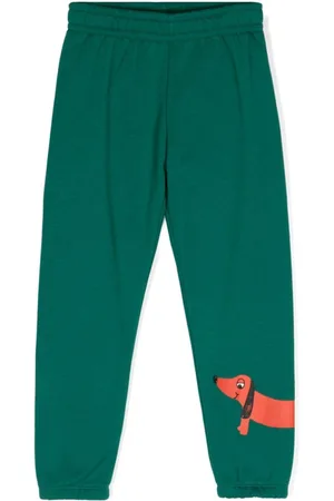 Mini Rodini Sweatpants With Dog Print On The Leg In Cotton Boy