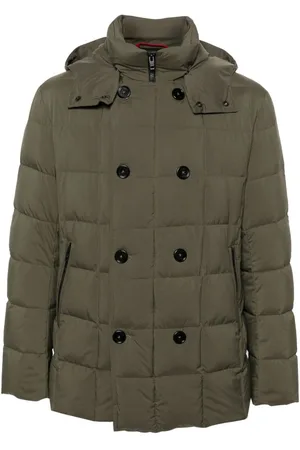 FAY Double Breasted Hooded Down Jacket